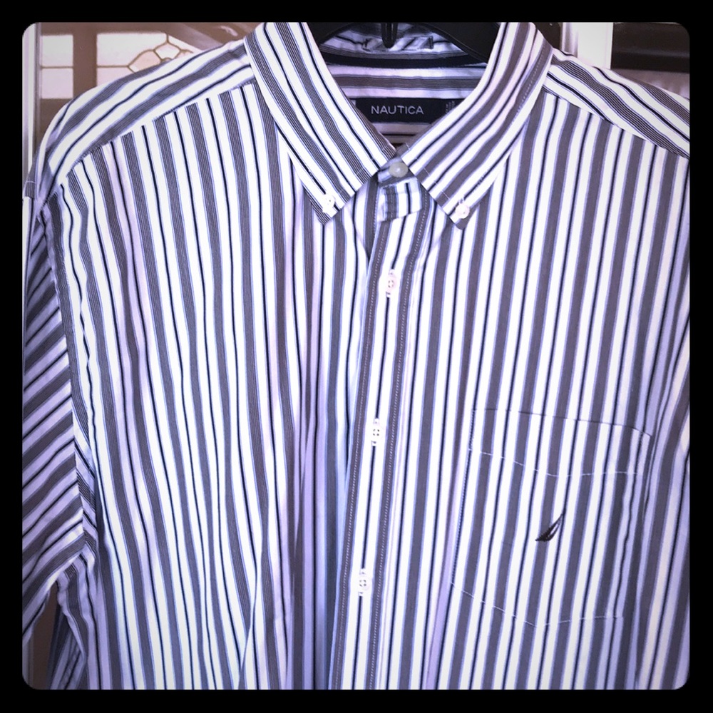 Nautica Blue Striped Shirt